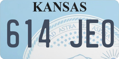 KS license plate 614JEO