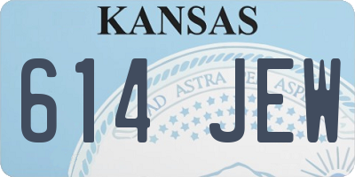 KS license plate 614JEW