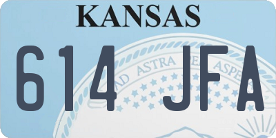 KS license plate 614JFA
