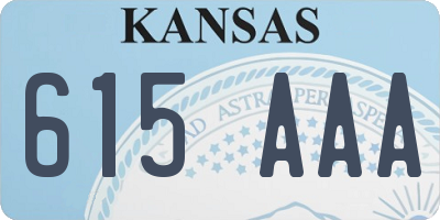 KS license plate 615AAA