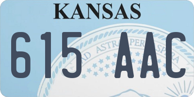 KS license plate 615AAC