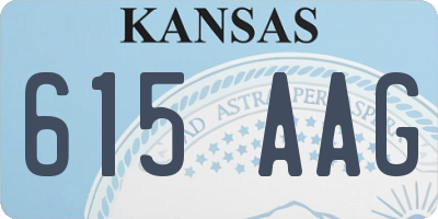 KS license plate 615AAG