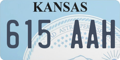 KS license plate 615AAH