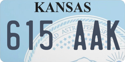 KS license plate 615AAK