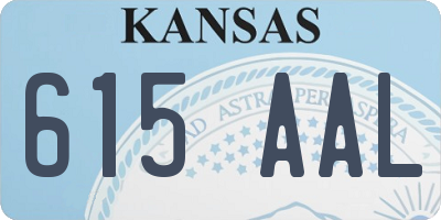 KS license plate 615AAL