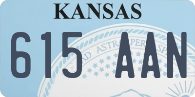 KS license plate 615AAN