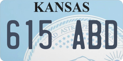 KS license plate 615ABD