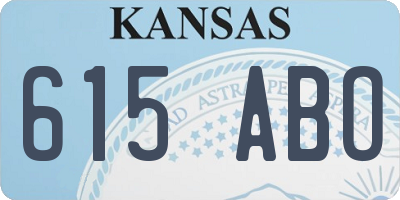 KS license plate 615ABO
