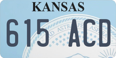 KS license plate 615ACD