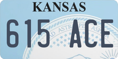 KS license plate 615ACE