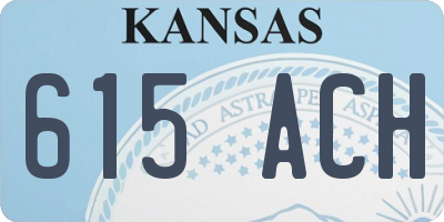 KS license plate 615ACH