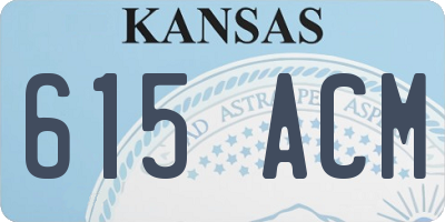 KS license plate 615ACM