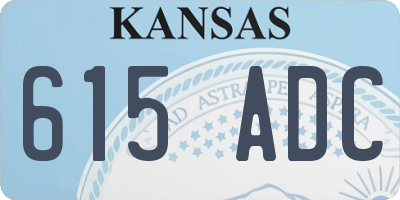KS license plate 615ADC