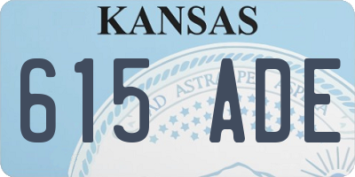 KS license plate 615ADE
