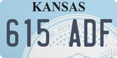 KS license plate 615ADF