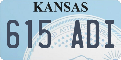 KS license plate 615ADI