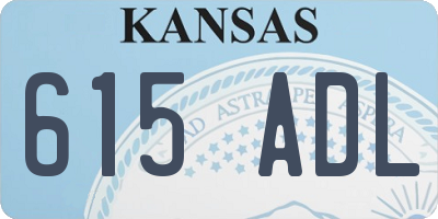 KS license plate 615ADL