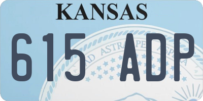 KS license plate 615ADP
