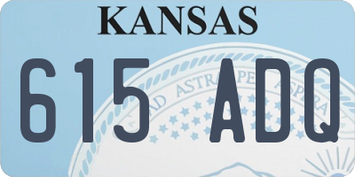 KS license plate 615ADQ