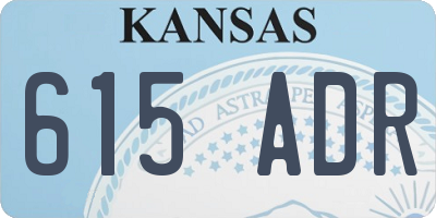 KS license plate 615ADR