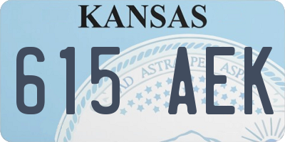 KS license plate 615AEK