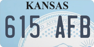 KS license plate 615AFB
