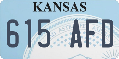 KS license plate 615AFD