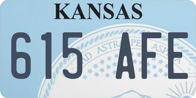 KS license plate 615AFE