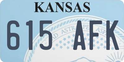 KS license plate 615AFK