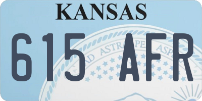 KS license plate 615AFR