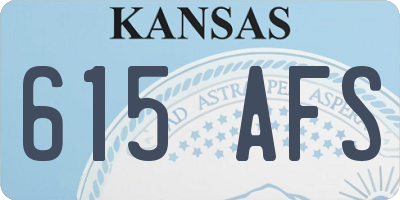 KS license plate 615AFS