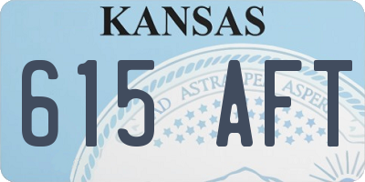 KS license plate 615AFT