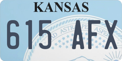 KS license plate 615AFX