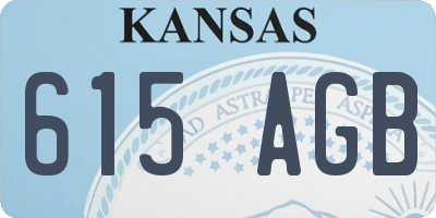 KS license plate 615AGB