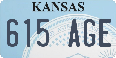 KS license plate 615AGE