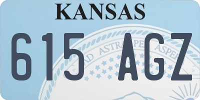 KS license plate 615AGZ