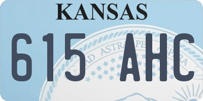 KS license plate 615AHC