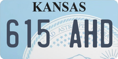 KS license plate 615AHD