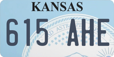 KS license plate 615AHE