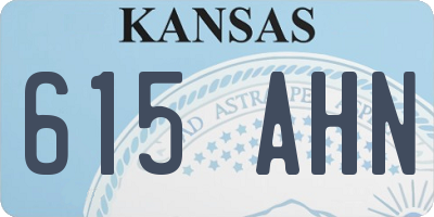 KS license plate 615AHN