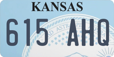 KS license plate 615AHQ