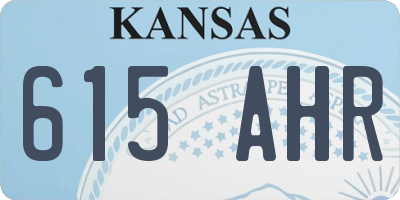 KS license plate 615AHR