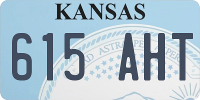 KS license plate 615AHT