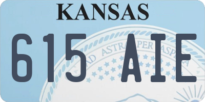KS license plate 615AIE