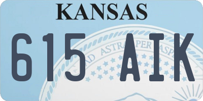 KS license plate 615AIK