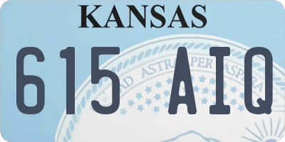 KS license plate 615AIQ