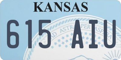 KS license plate 615AIU