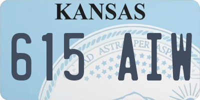 KS license plate 615AIW