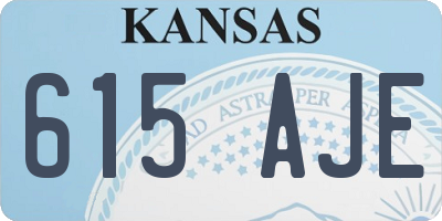 KS license plate 615AJE