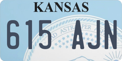 KS license plate 615AJN